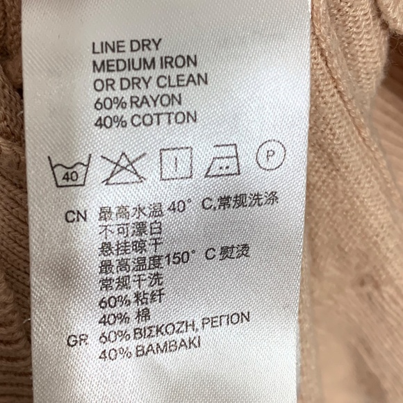 H&M Women’s Beige Cardigan Longline Button Front Pockets Rayon Cotton Blend Size - Picture 8 of 8